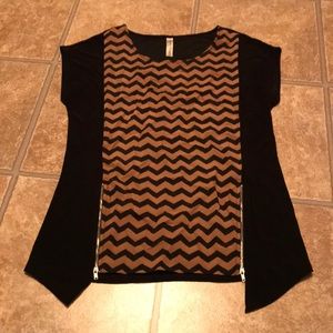 Black and brown top